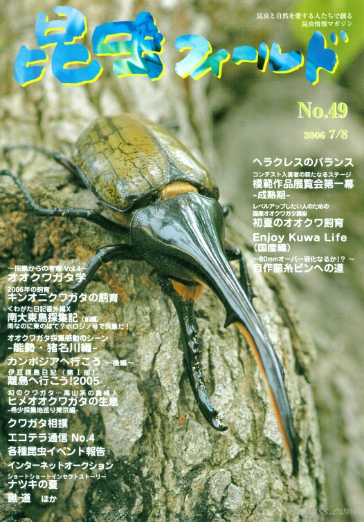 昆虫フィールド49号 ヘラクレス胸角のバランス / キンオニクワガタの飼育