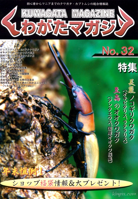 くわがたマガジン32号 美麗ノコギリクワガタ / 至高のオオクワガタ